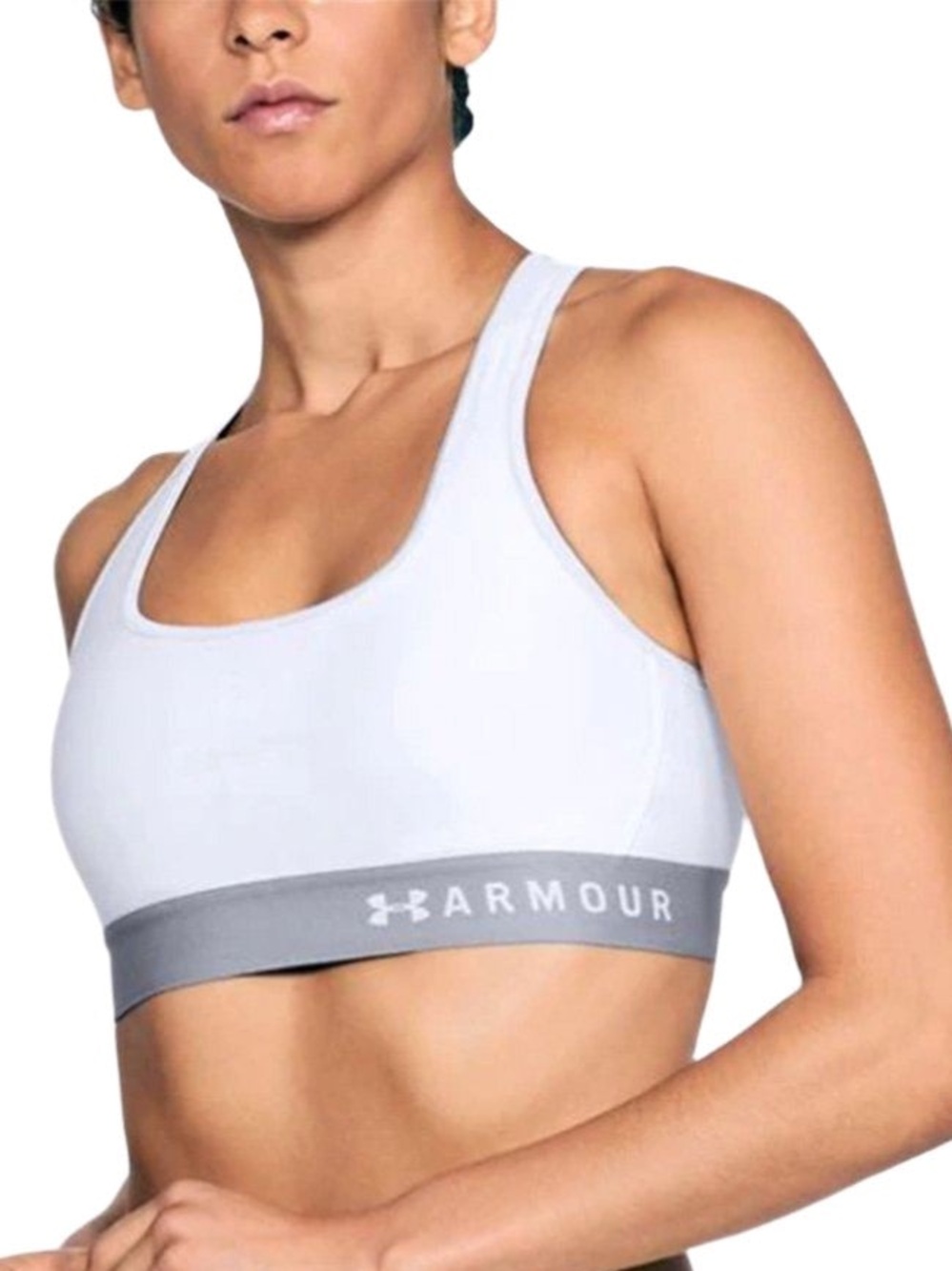 Under Armour Mid Crossback Sports Bra Medium White & Gray Padded
